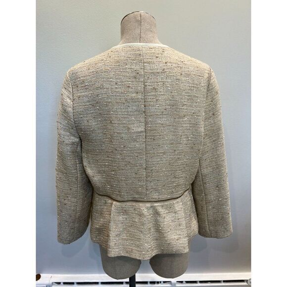 Magashoni Tweed Convertible Jacket in Beige Size 14 - Picture 7 of 9